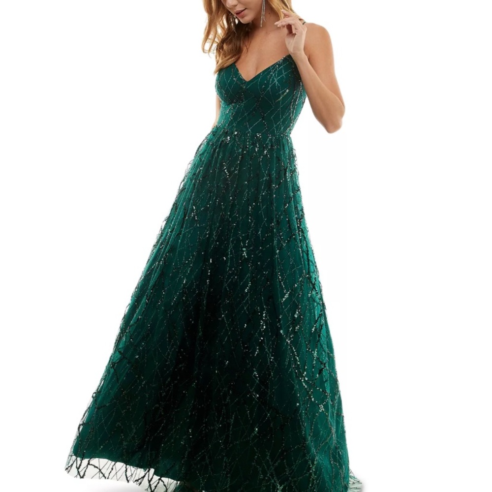 ISO! Macy's Say Yes to Prom Green Glitter Gown